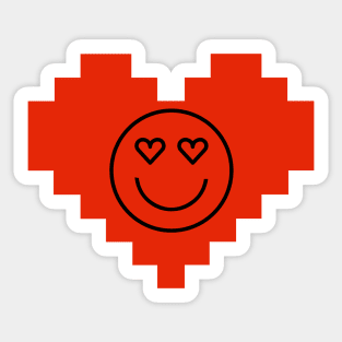 Pixelated valentine love heart 14th february for couples and lovers Sticker